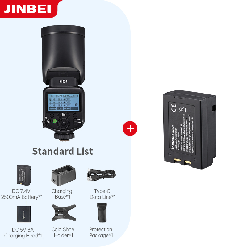 Photography Kit - 진베이 HD-1 원형 헤드 HSS 스피드라이트