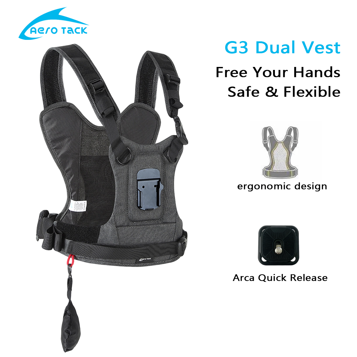 Photography Vest - 에어로 택 G3 카메라 스트랩, 더블