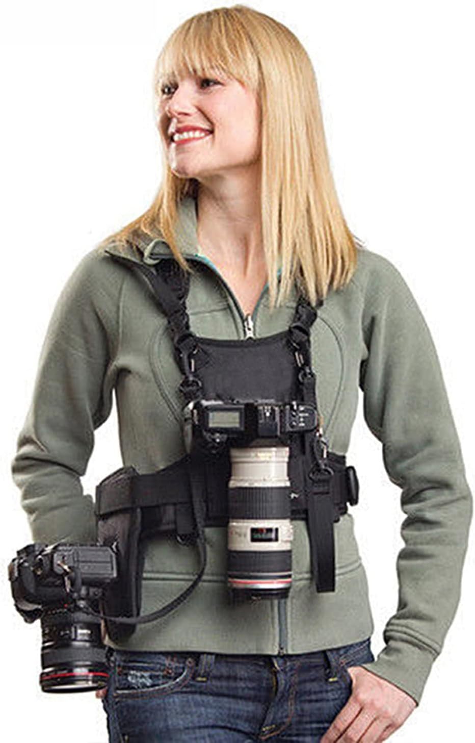 Photography Vest - DSLR 카메라 더블 숄더 스트랩, 가슴