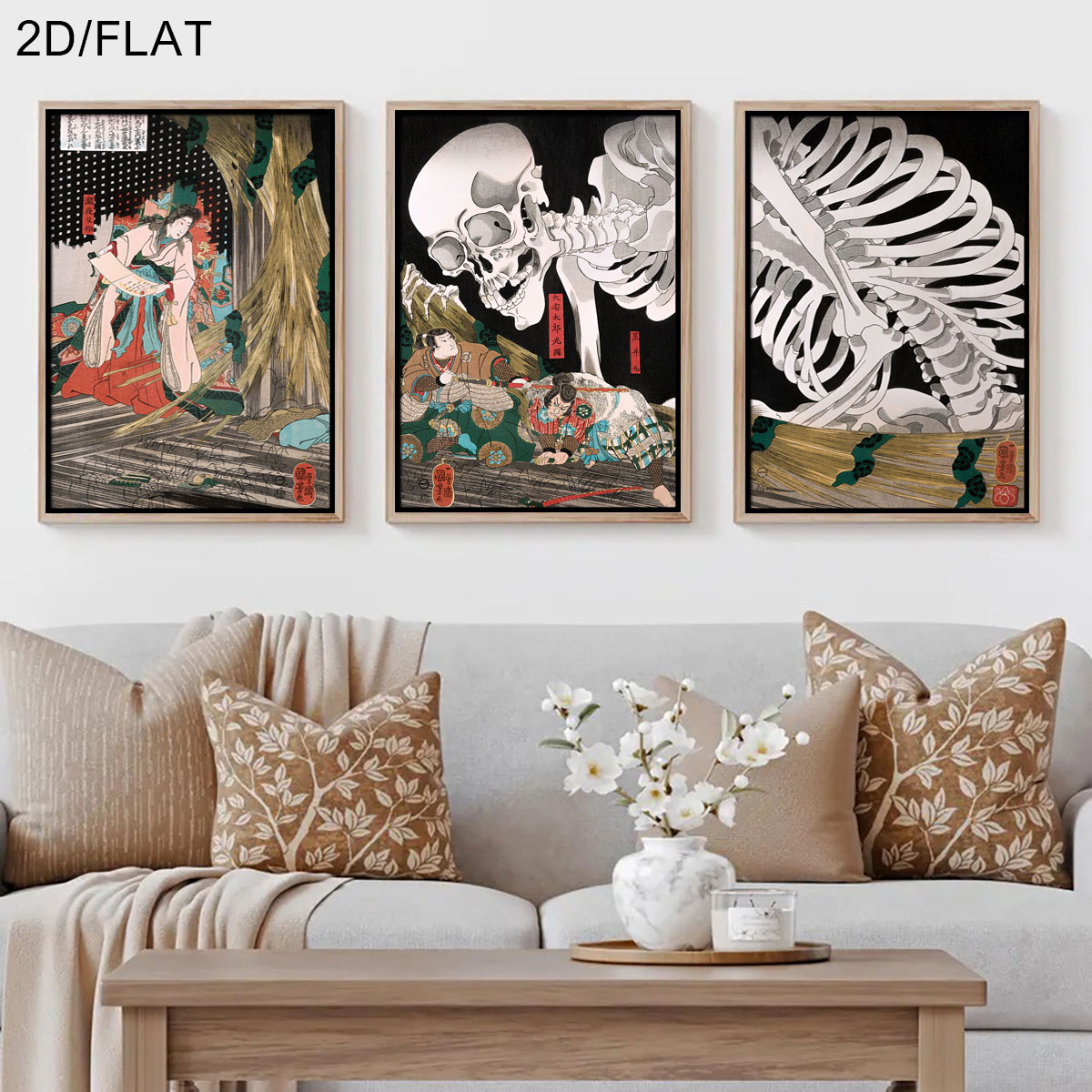 3pcs 레트로 일본 타키야샤 마녀 & 해골 유령 캔버 - Photography Types 리뷰 및 가격