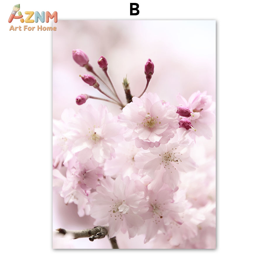 AZNM 핑크 벚꽃 캔버스 벽 예술, 꽃 사진 및 영감 - Photography Quotes 리뷰 및 가격