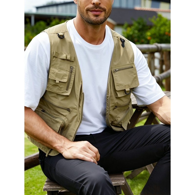남성용 아웃도어 조끼 새로운 다기능 작업복 면접 촬영  - Photography Vest 리뷰 및 가격