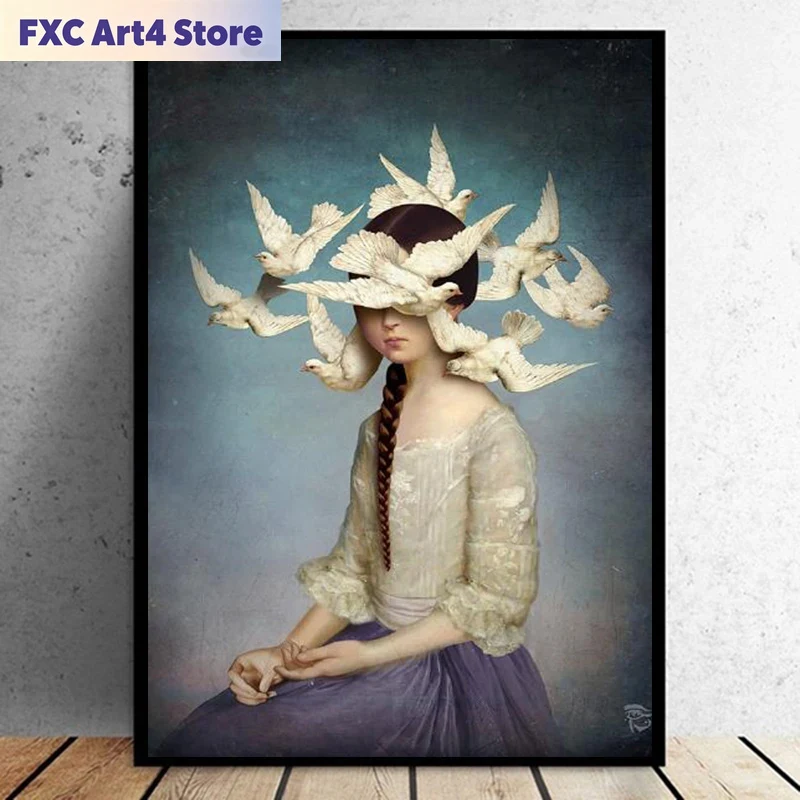 프레임리스 북유럽 현대 계약화 그림 흰색 비둘기 캔버스 - Photography Types 리뷰 및 가격