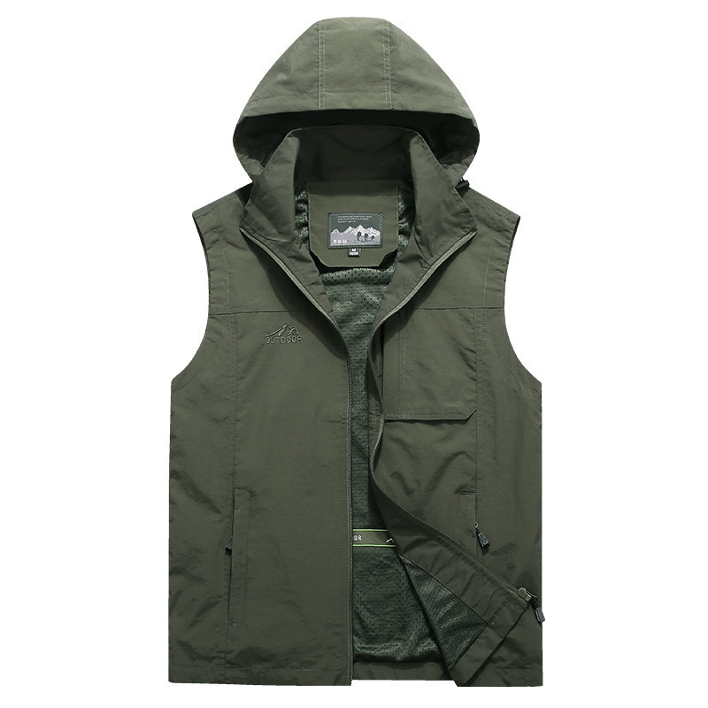 남성 야외 후드 분리형 카고 조끼 남성 사진 민소매 자 - Photography Vest 리뷰 및 가격