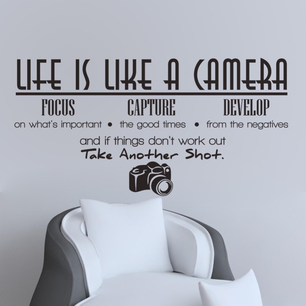 PVC 비닐 벽 스티커 25x70cm 동기 부여 문구  - Photography Quotes 리뷰 및 가격