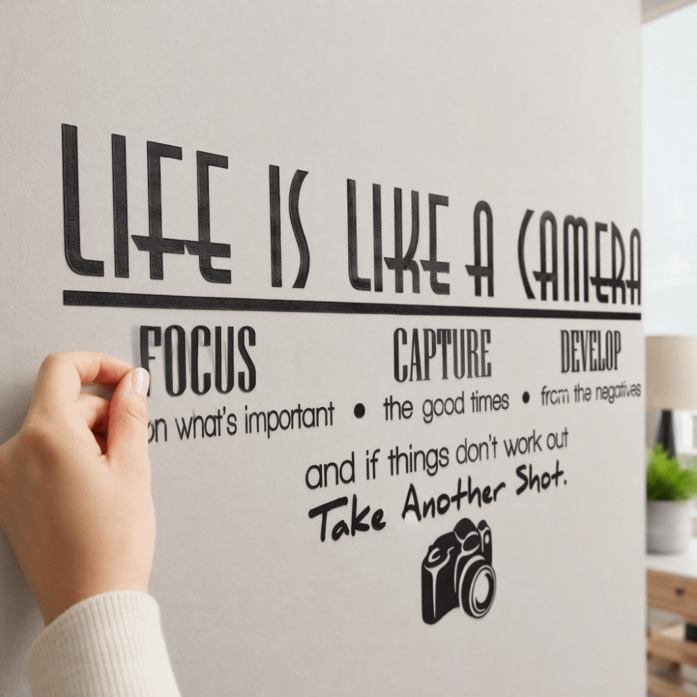 PVC 비닐 벽 스티커 25x70cm 동기 부여 문구  - Photography Quotes 리뷰 및 가격