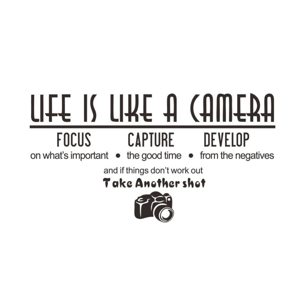 PVC 비닐 벽 스티커 25x70cm 자가 접착 사진  - Photography Quotes 리뷰 및 가격
